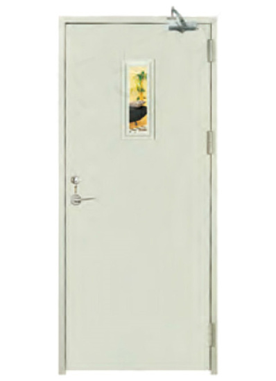 Steel single-lead fire door with panel